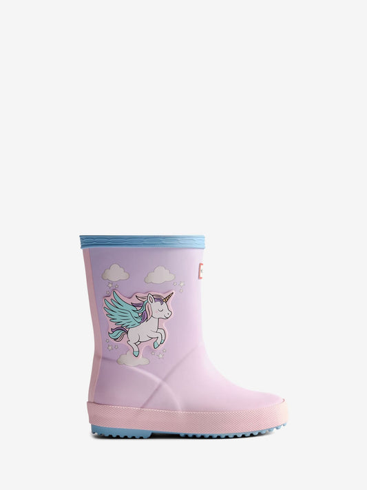 Hunter Pink Kids First Unicorn Print Boots image 1
