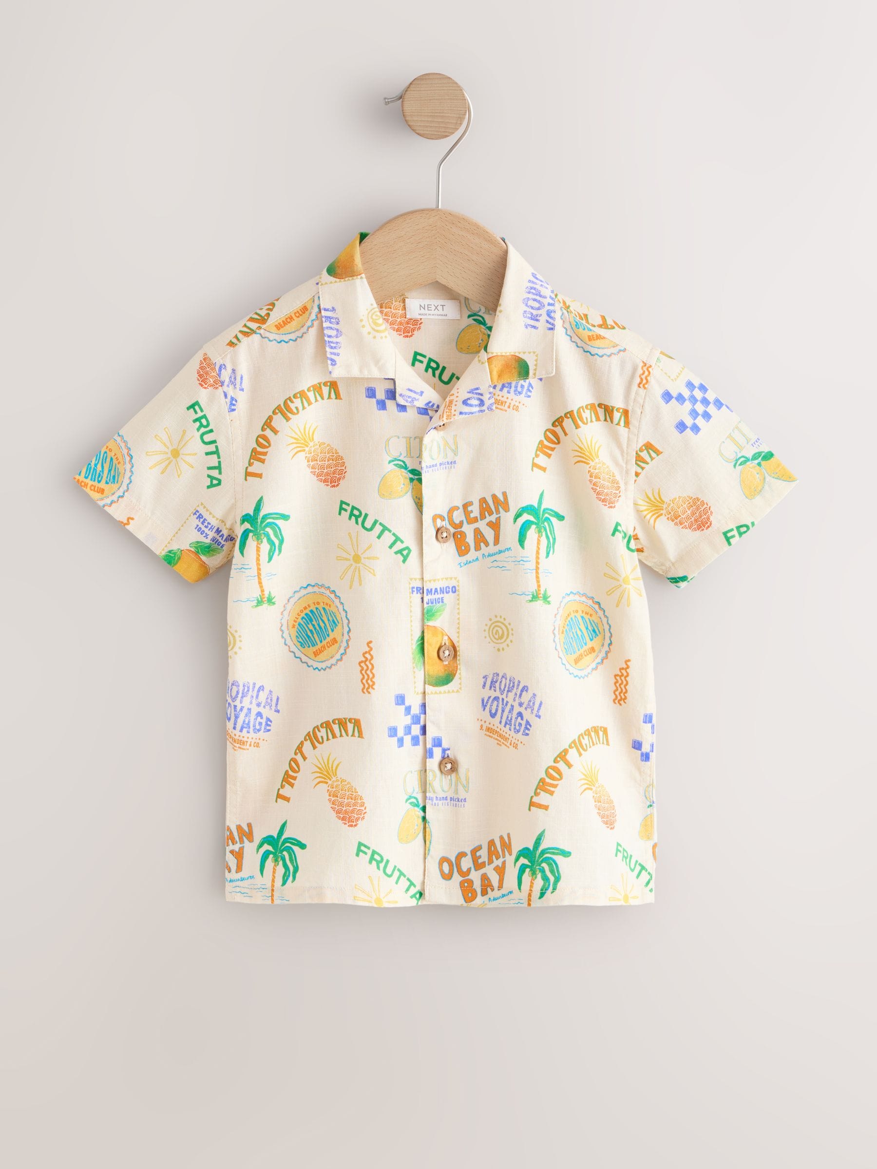 Dsiney Kidz - Ecru All Over Print Short Sleeve Revere Collar Printed Shirt (3mths-7yrs) image 5
