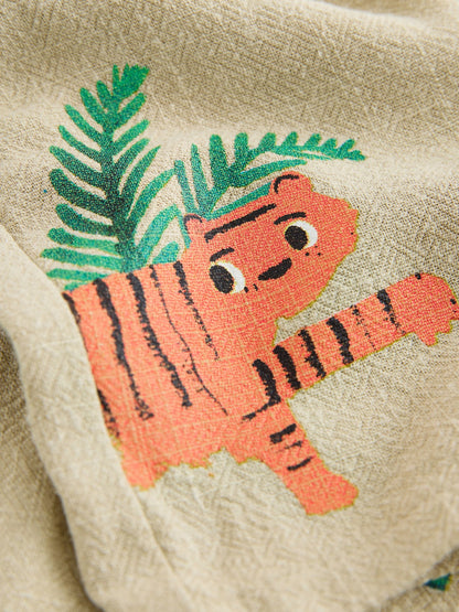 Light Green Jungle Print Short Sleeve Revere Collar Shirt & Shorts Set (3mths-10yrs) image 10