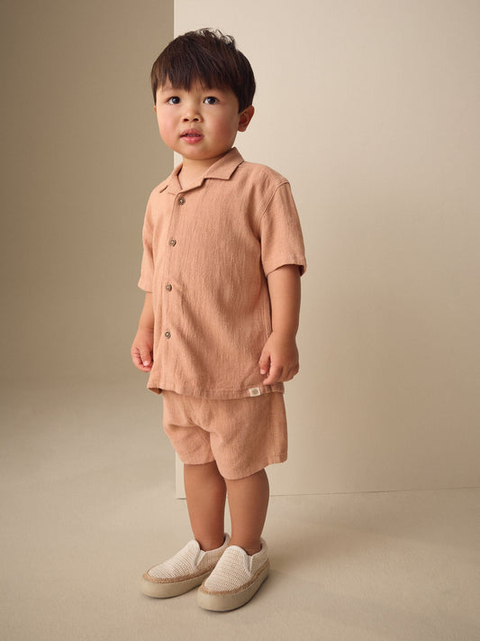 Terracota Short Sleeve Revere Collar Shirt & Shorts Set (3mths-10yrs) image 1