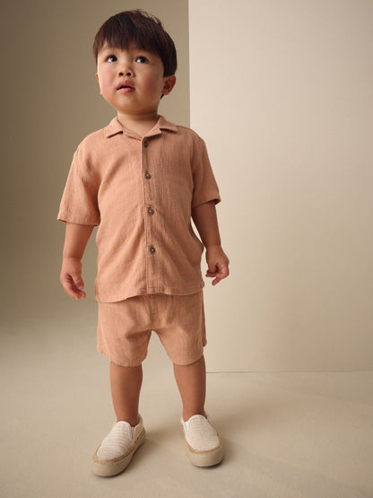 Terracota Short Sleeve Revere Collar Shirt & Shorts Set (3mths-10yrs) image 2