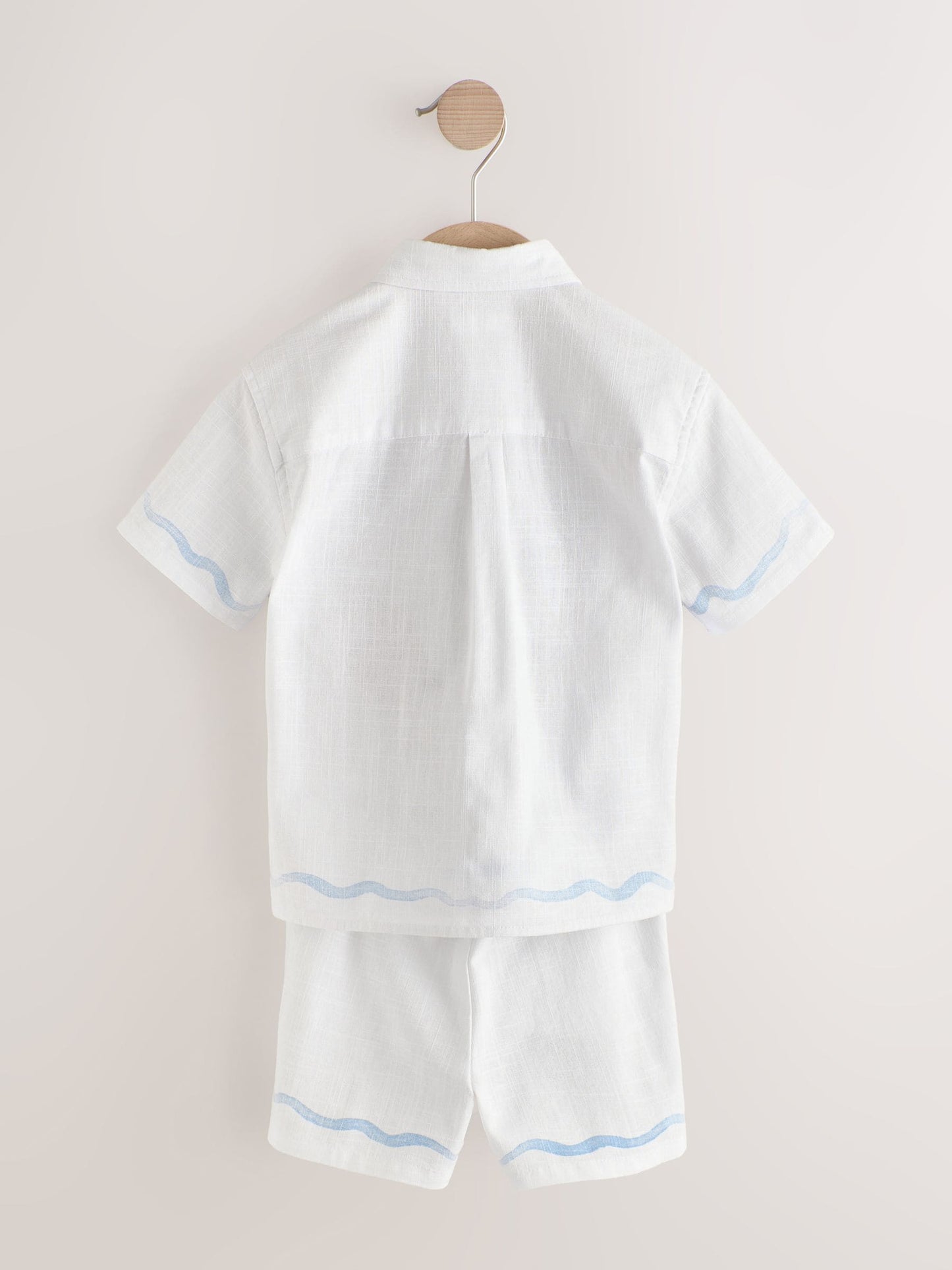 White Sealife Embroidery Short Sleeve Shirt & Shorts Set (3mths-10yrs) image 8