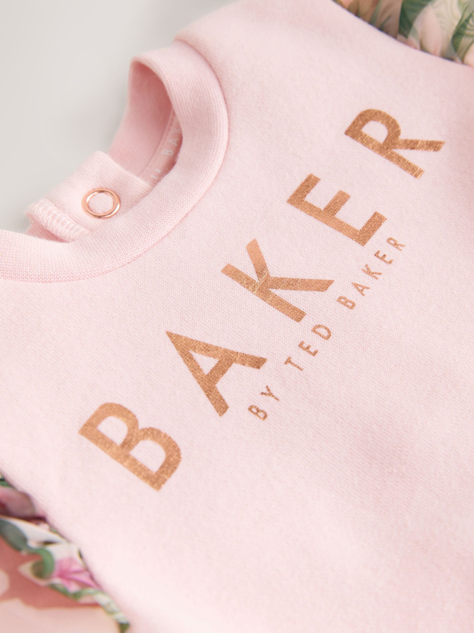 Baker by Ted Baker Pink Organza Floral Sleeve Rompersuit image 5