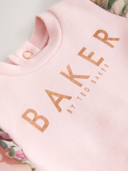 Baker by Ted Baker Pink Organza Floral Sleeve Rompersuit image 5