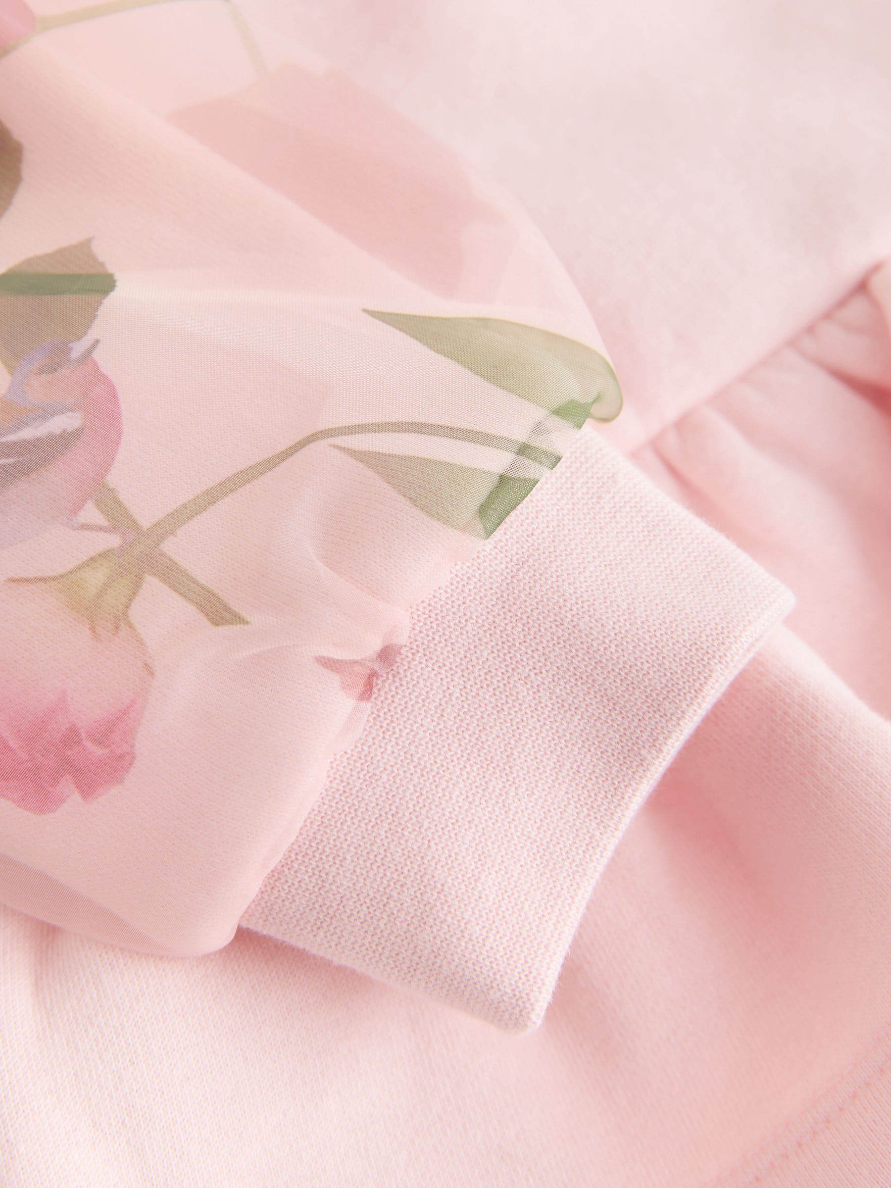 Baker by Ted Baker Pink Organza Floral Sleeve Rompersuit image 6