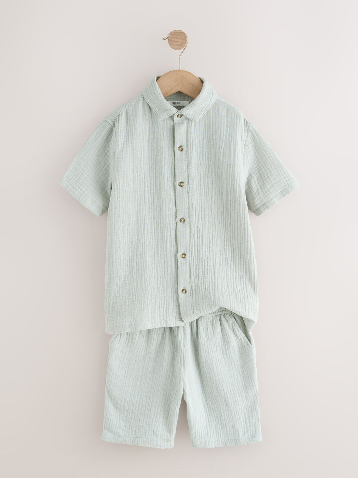 Dsiney Kidz - Light Grey Short Sleeve Double Cloth Textured Shirt and Shorts Set (3-16yrs) image 2