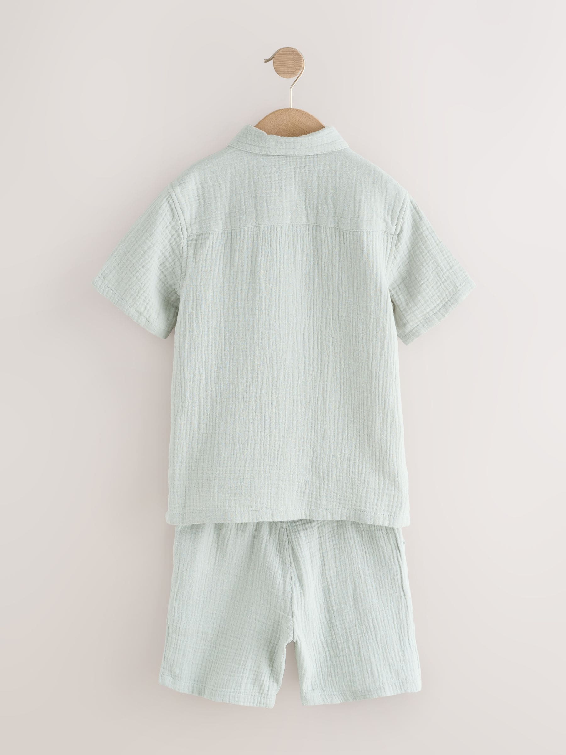 Dsiney Kidz - Light Grey Short Sleeve Double Cloth Textured Shirt and Shorts Set (3-16yrs) image 3