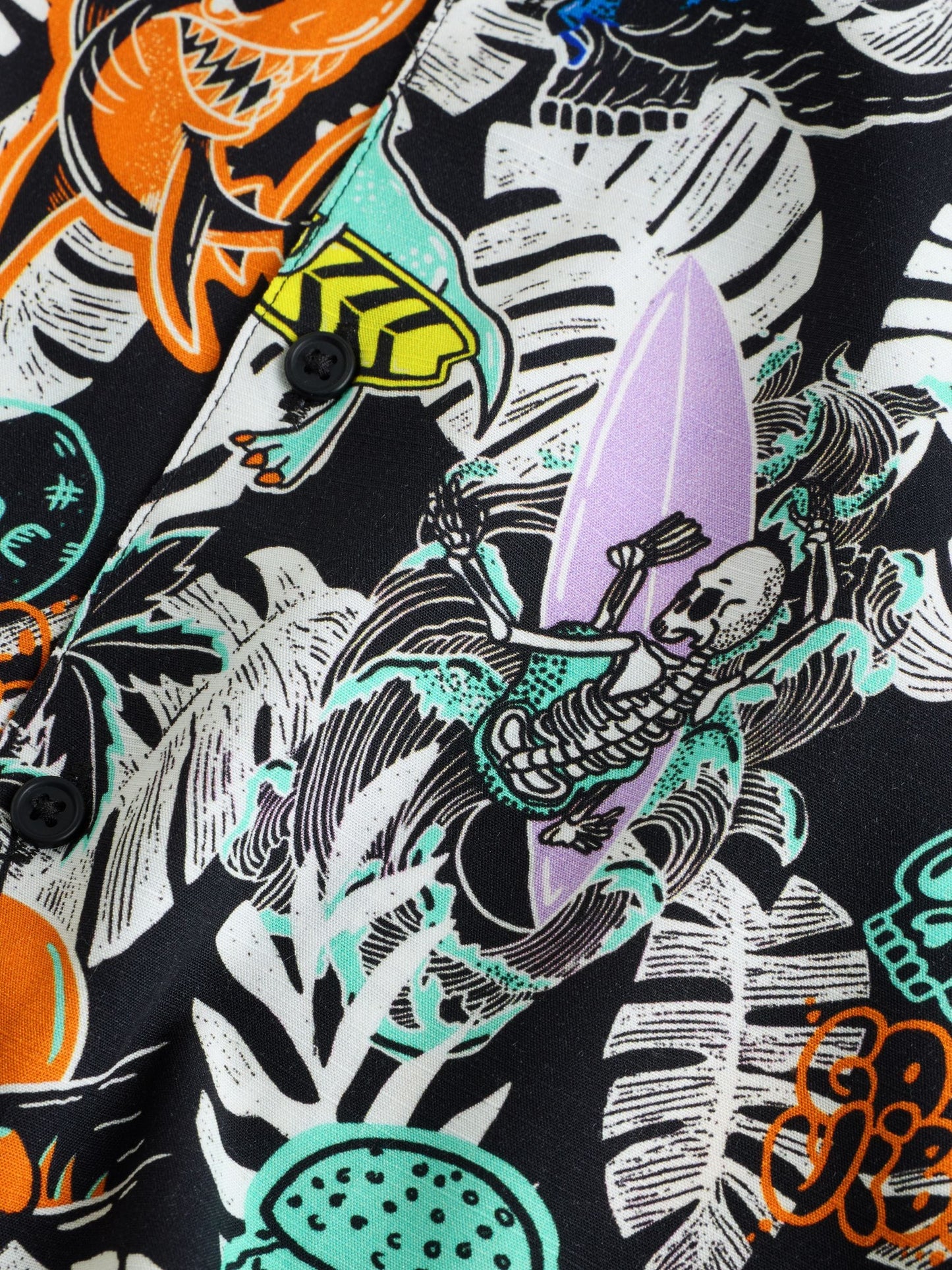 Dsiney Kidz - Black Graffiti All Over Print Short Sleeve Revere Collar Shirt (3-16yrs) image 7