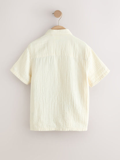 Dsiney Kidz - Ecru Embroidery Sun Palm Short Sleeve Palm Embriodered Shirt (3-16yrs) image 10