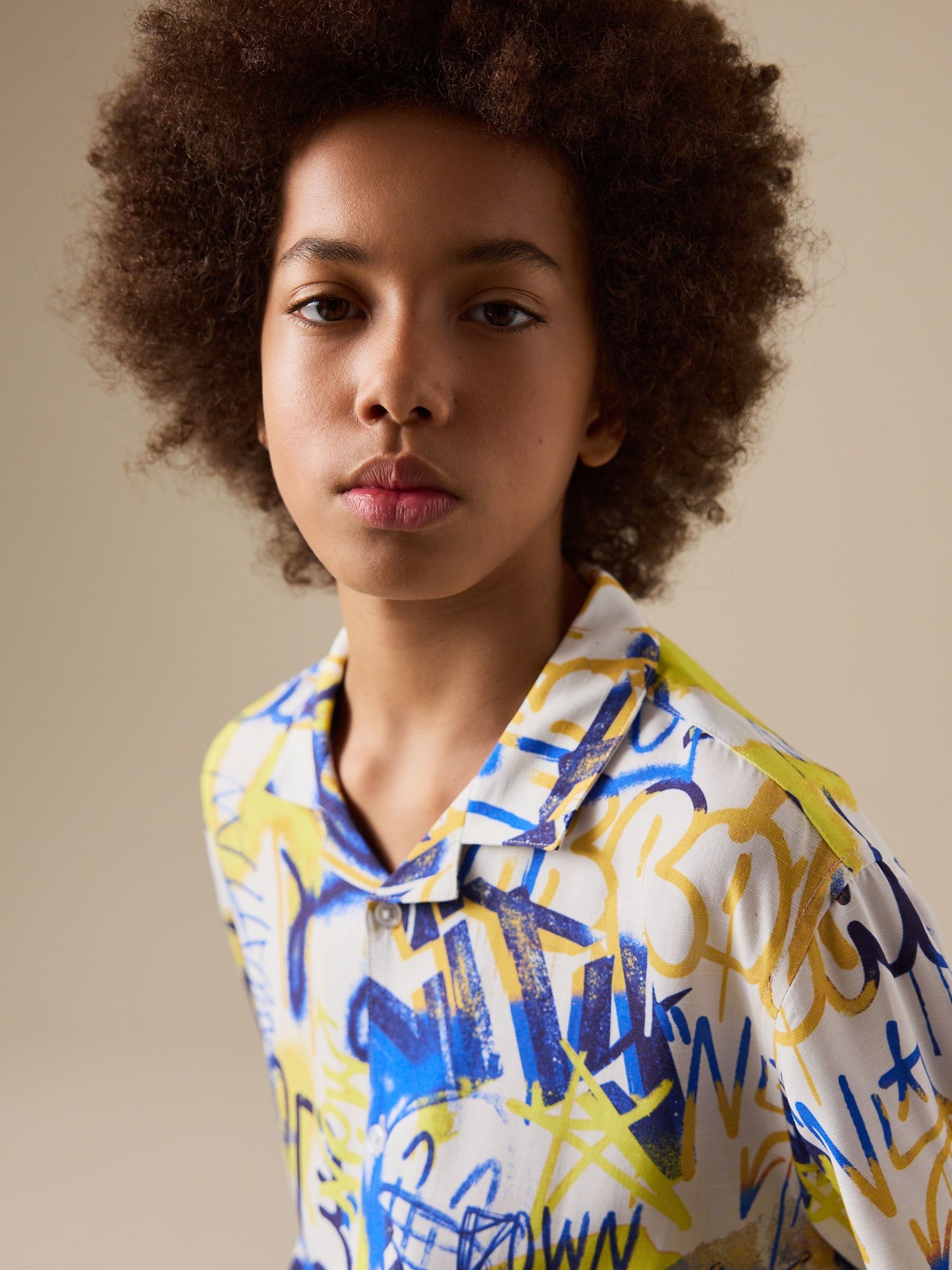 Dsiney Kidz - White All Over Print Graffiti Short Sleeve All Over Print Shirt (3-16yrs) image 4