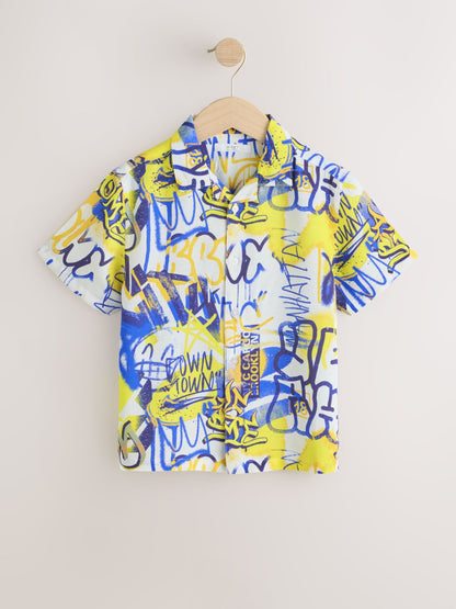 Dsiney Kidz - White All Over Print Graffiti Short Sleeve All Over Print Shirt (3-16yrs) image 5