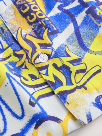 Dsiney Kidz - White All Over Print Graffiti Short Sleeve All Over Print Shirt (3-16yrs) image 9