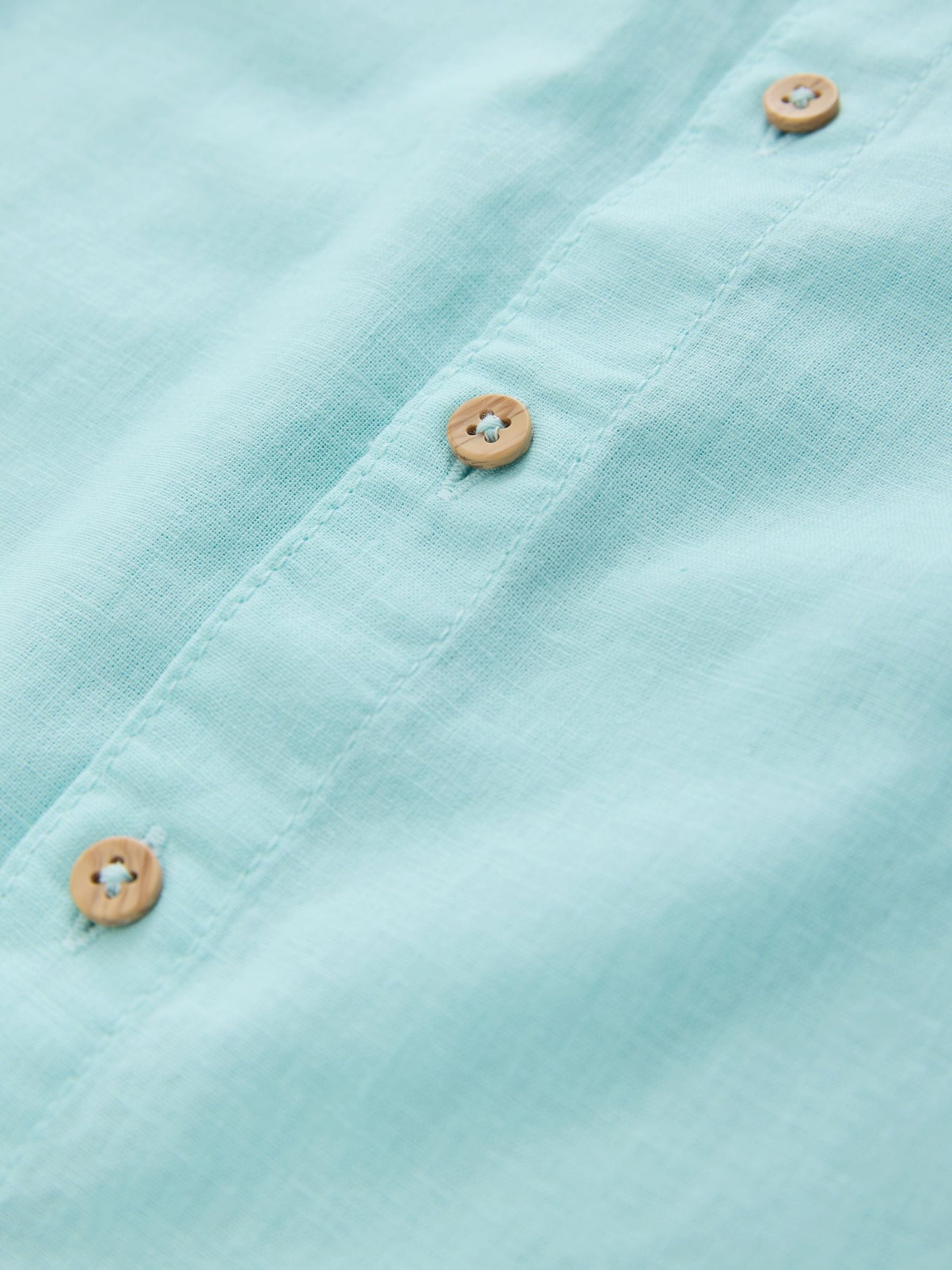 Dsiney Kidz - Aqua Blue Short Sleeve Linen Blend Shirt (3-16yrs) image 4
