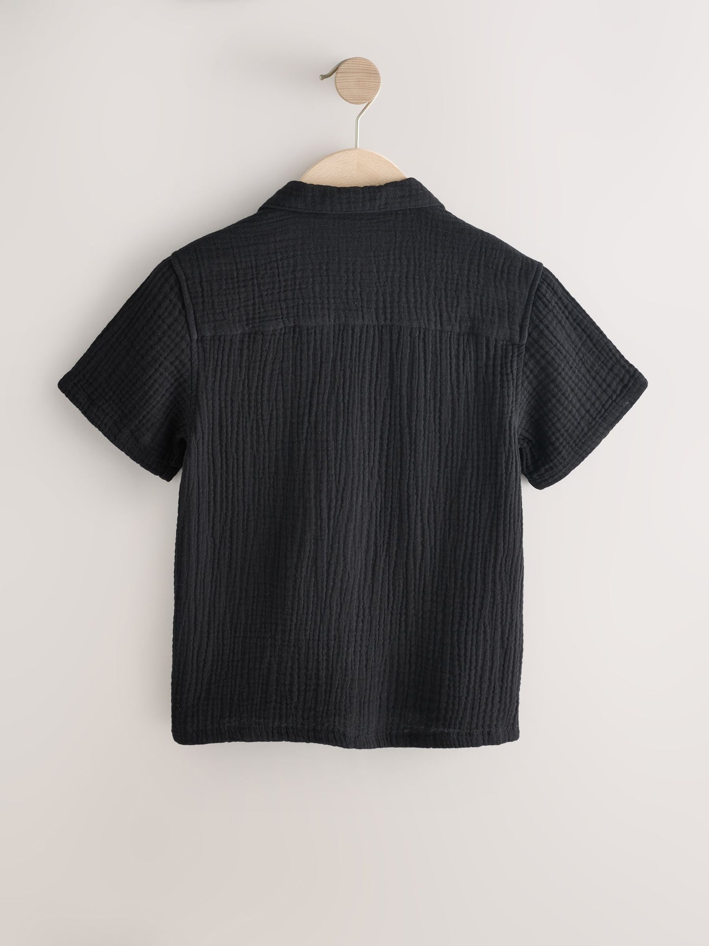 Dsiney Kidz - Black Short Sleeve Revere Collar Double Cloth Shirt (3-16yrs) image 6
