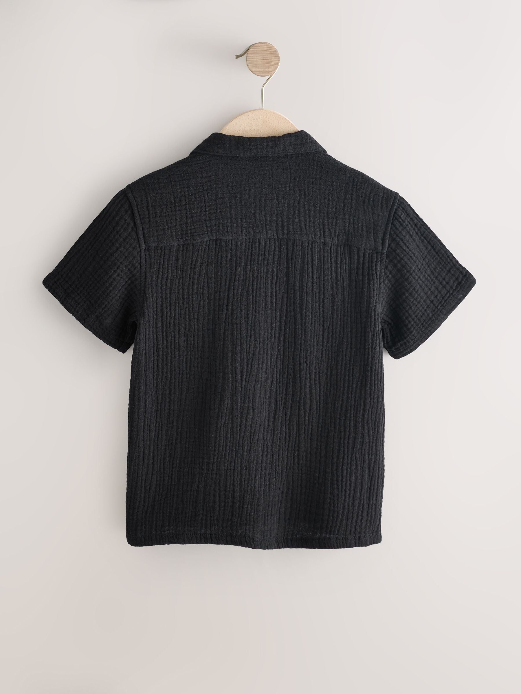 Dsiney Kidz - Black Short Sleeve Revere Collar Double Cloth Shirt (3-16yrs) image 6