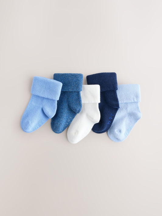 Blue Baby Roll Top Socks 7 Pack (0mths-2yrs) image 1