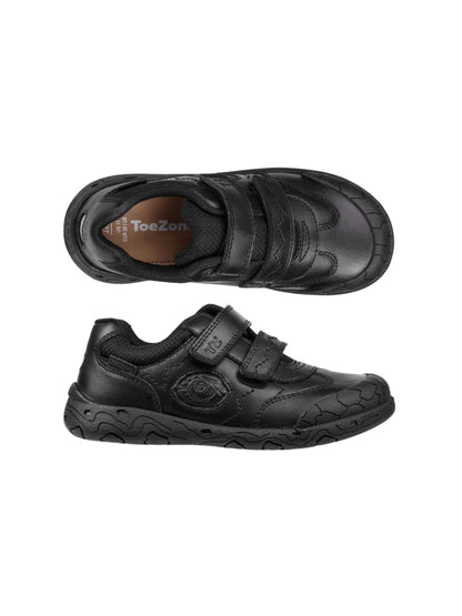 Toezone Black Luca Dinosaur Rip Tape School Shoes image 5