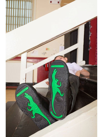 Toezone Black Luca Dinosaur Rip Tape School Shoes image 7