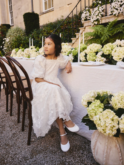 White Flower Girl 3D Flower Maxi Dress (6-13yrs) image 2