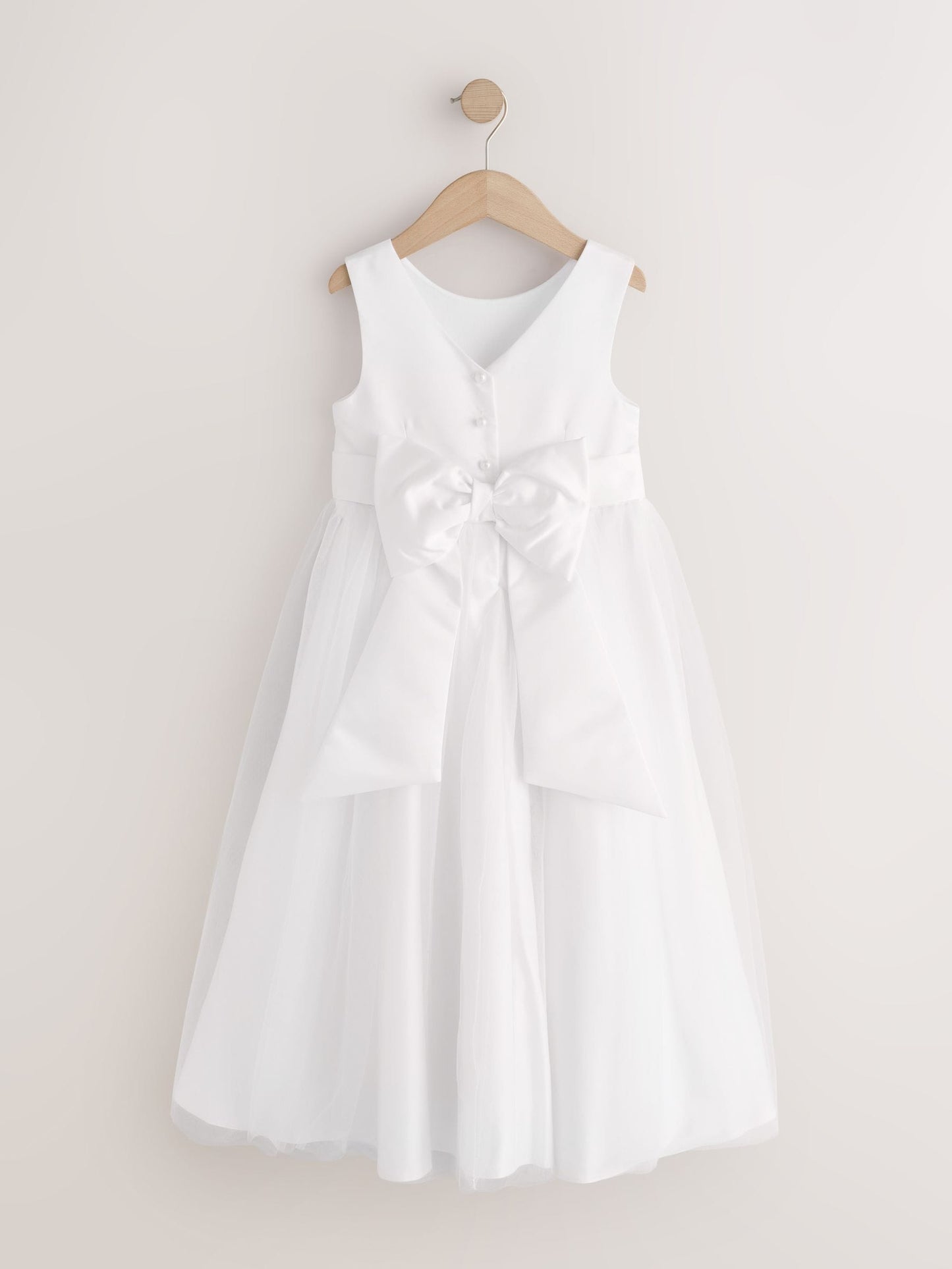 White Flower Girl Bow Dress (6-13yrs) image 5