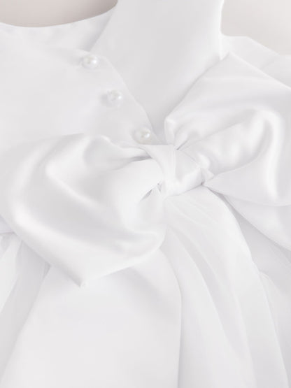 White Flower Girl Bow Dress (6-13yrs) image 6