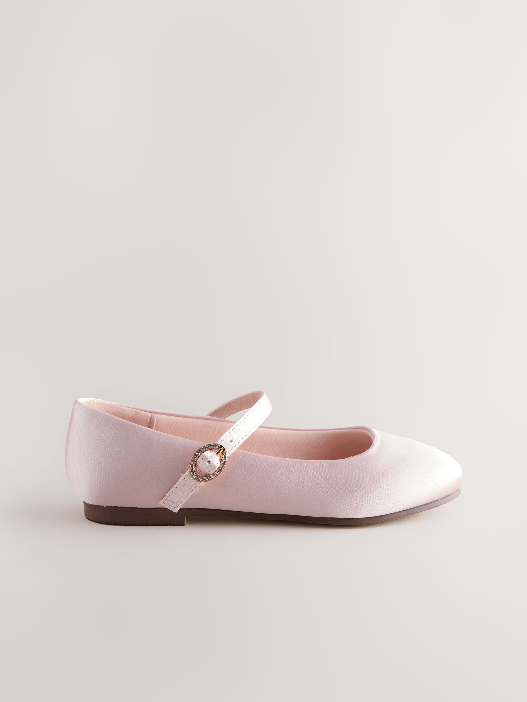 Pink Satin Stain Resistant Standard Fit (F) Mary Jane Occasion Shoes image 2