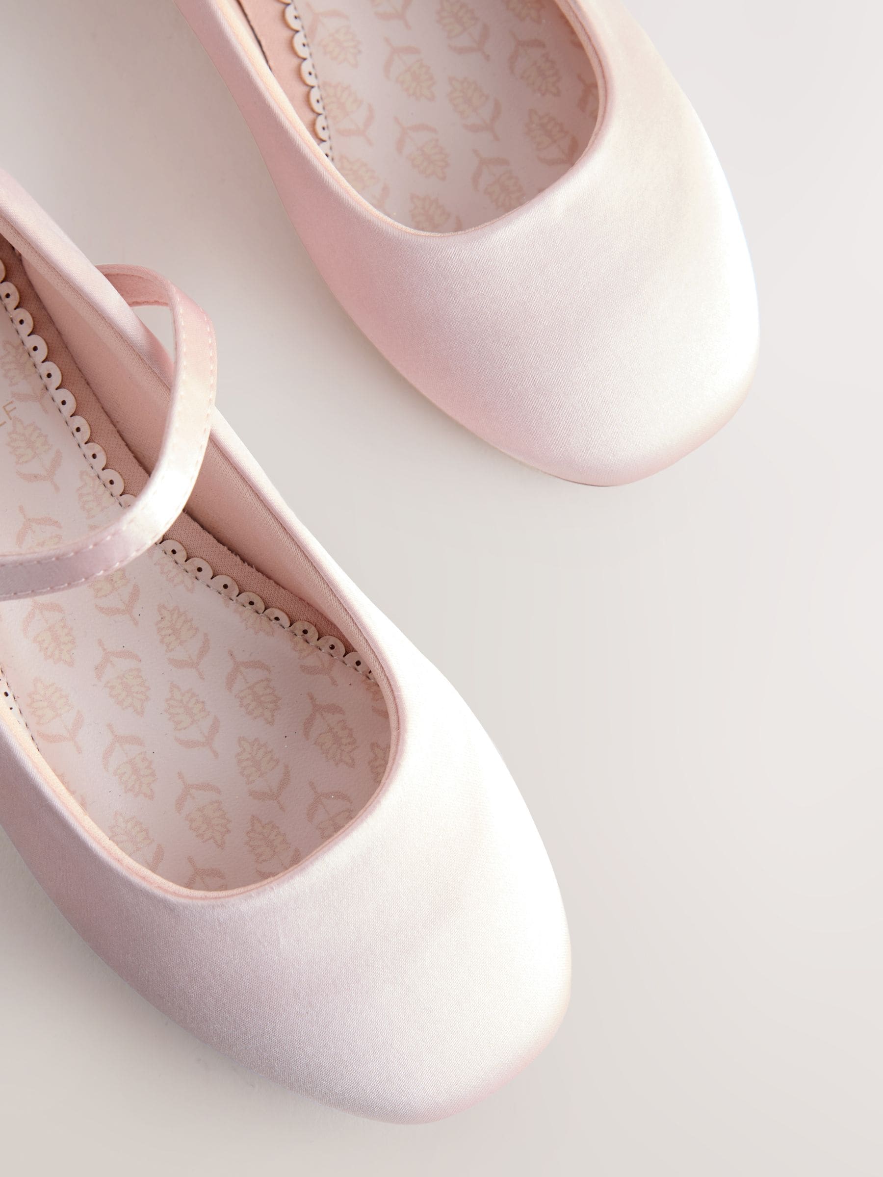 Pink Satin Stain Resistant Standard Fit (F) Mary Jane Occasion Shoes image 3