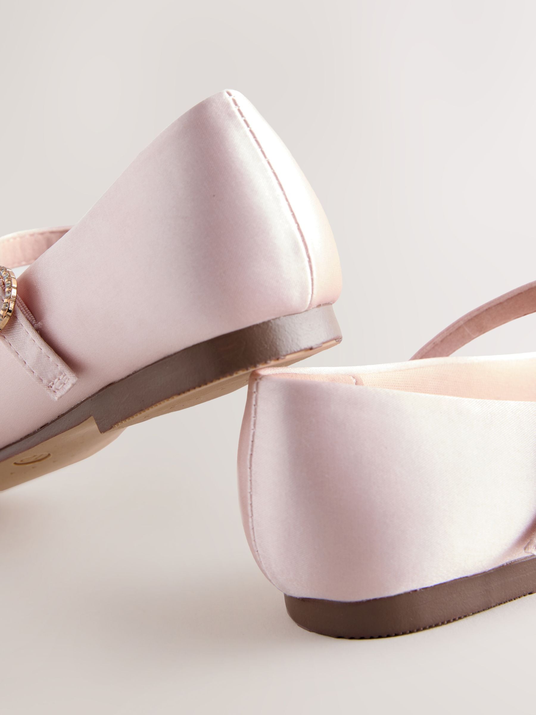 Pink Satin Stain Resistant Standard Fit (F) Mary Jane Occasion Shoes image 4