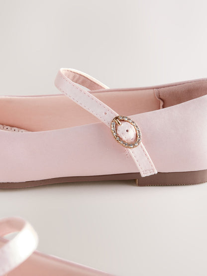 Pink Satin Stain Resistant Standard Fit (F) Mary Jane Occasion Shoes image 5