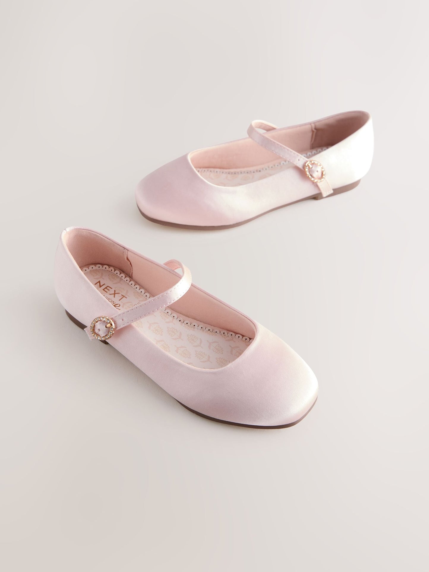 Pink Satin Stain Resistant Wide Fit (G) Mary Jane Occasion Shoes image 1