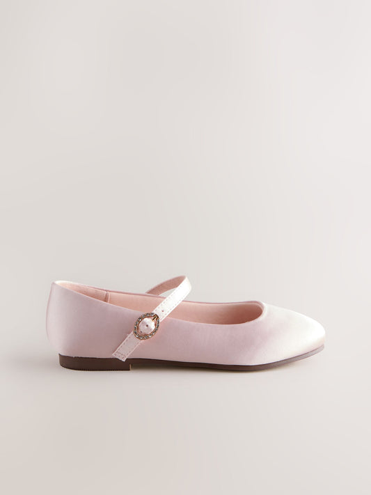 Dsiney Kidz - Pink Satin Stain Resistant Wide Fit (G) Mary Jane Occasion Shoes image 2