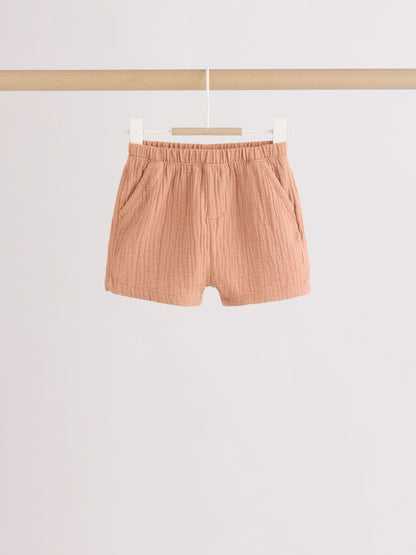 Blue/Brown Woven Shorts Baby 3 Pack (0mths-2yrs) image 6