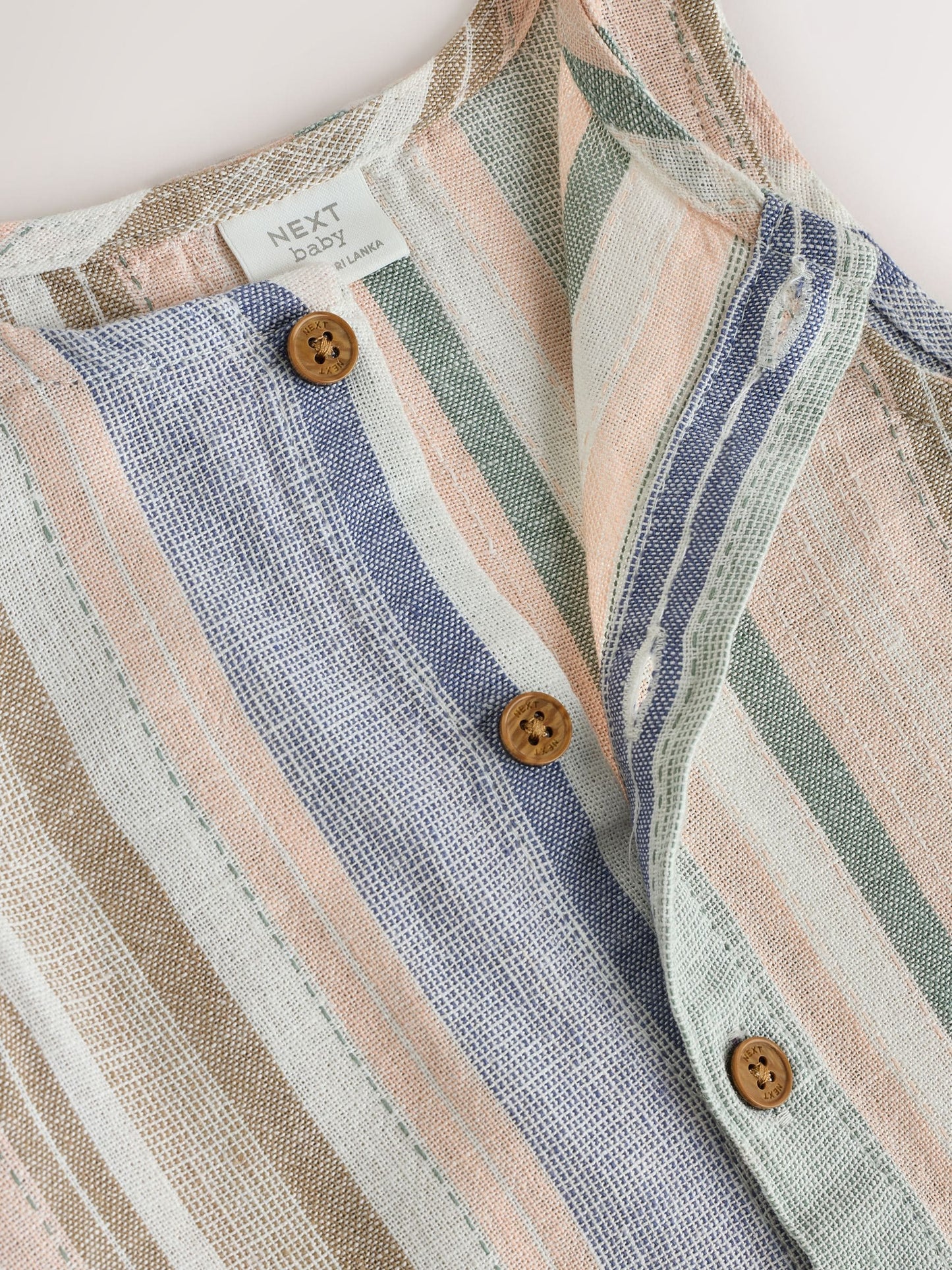 Blue Stripe Woven Baby Romper (0mths-2yrs) image 4