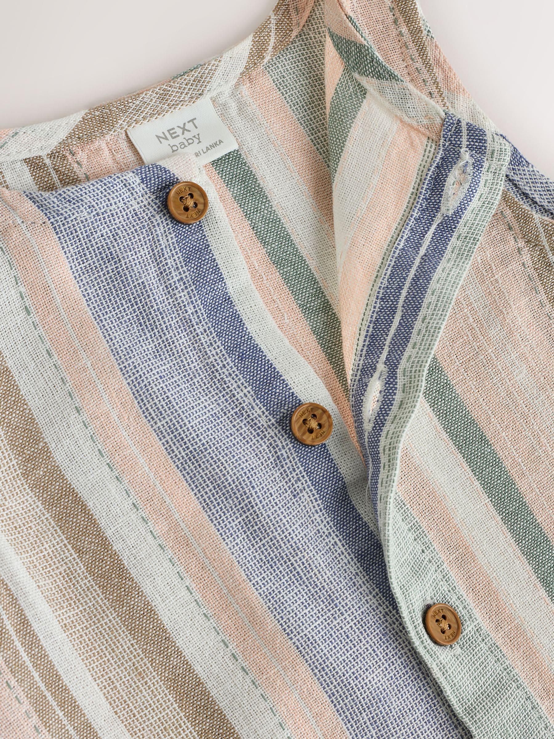 Blue Stripe Woven Baby Romper (0mths-2yrs) image 4