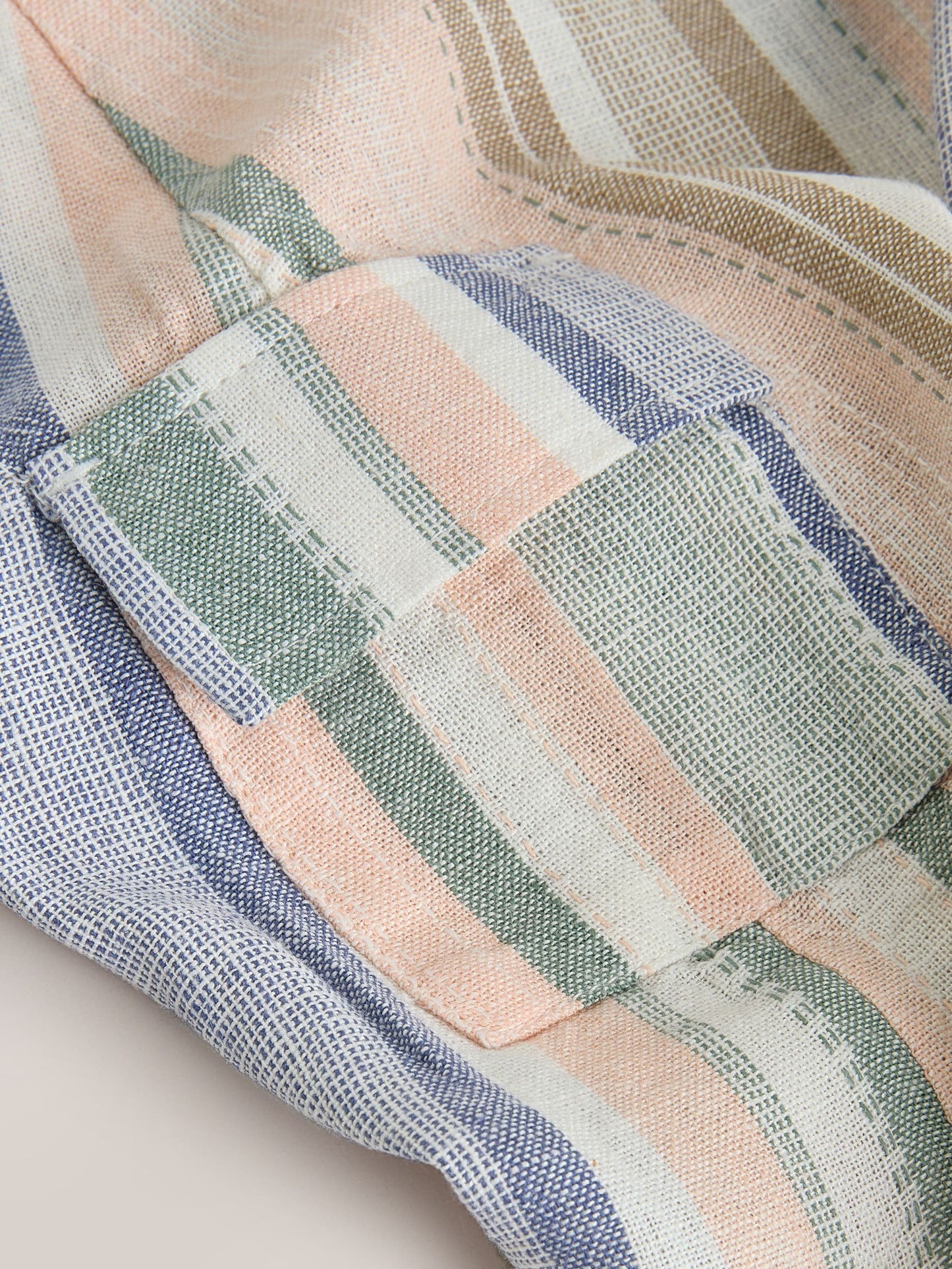 Blue Stripe Woven Baby Romper (0mths-2yrs) image 5
