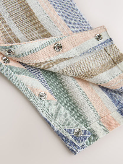 Blue Stripe Woven Baby Romper (0mths-2yrs) image 6