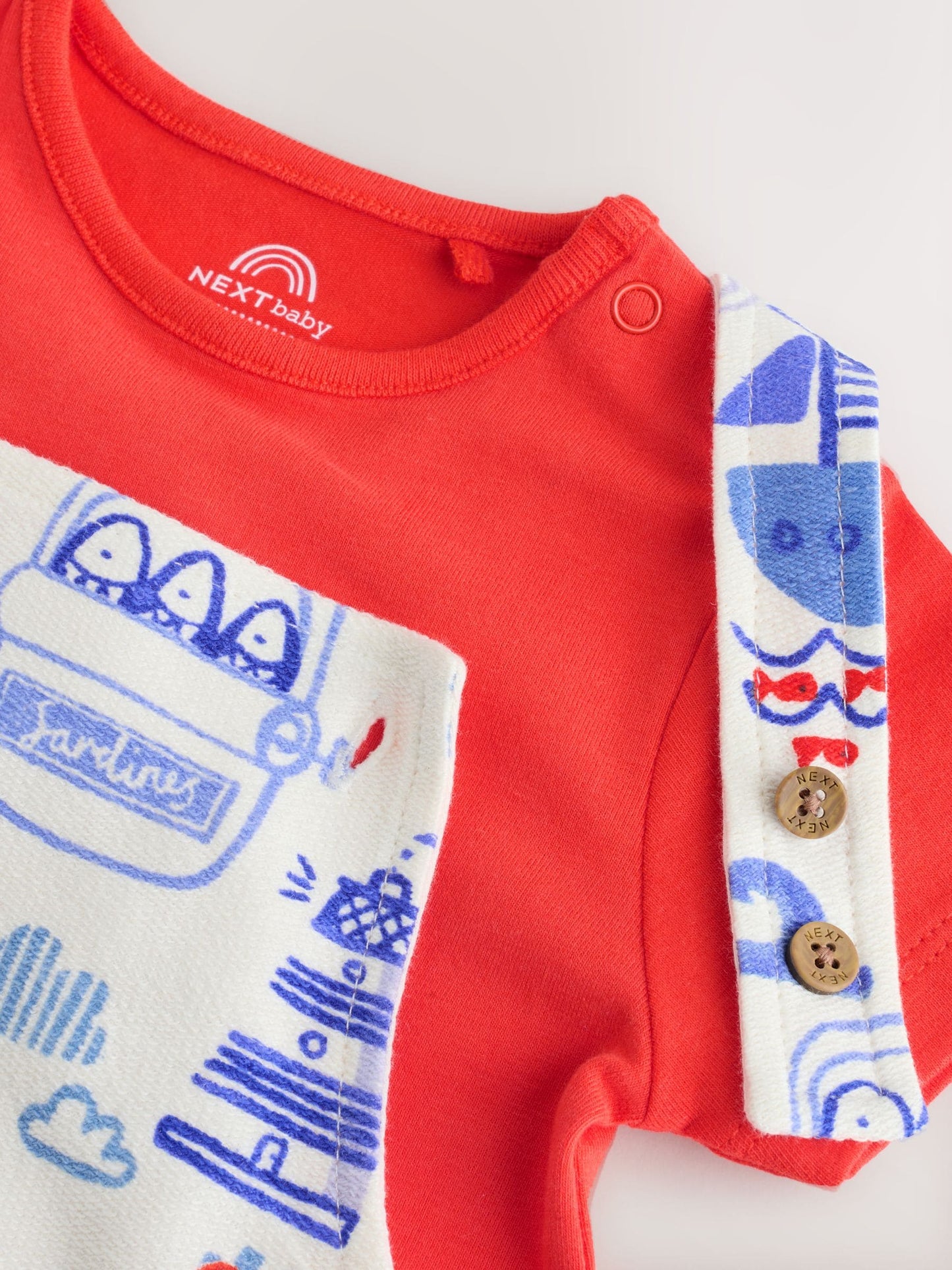 Red Nautical Jersey Dungarees and Bodysuit Baby Set (0mths-2yrs) image 4