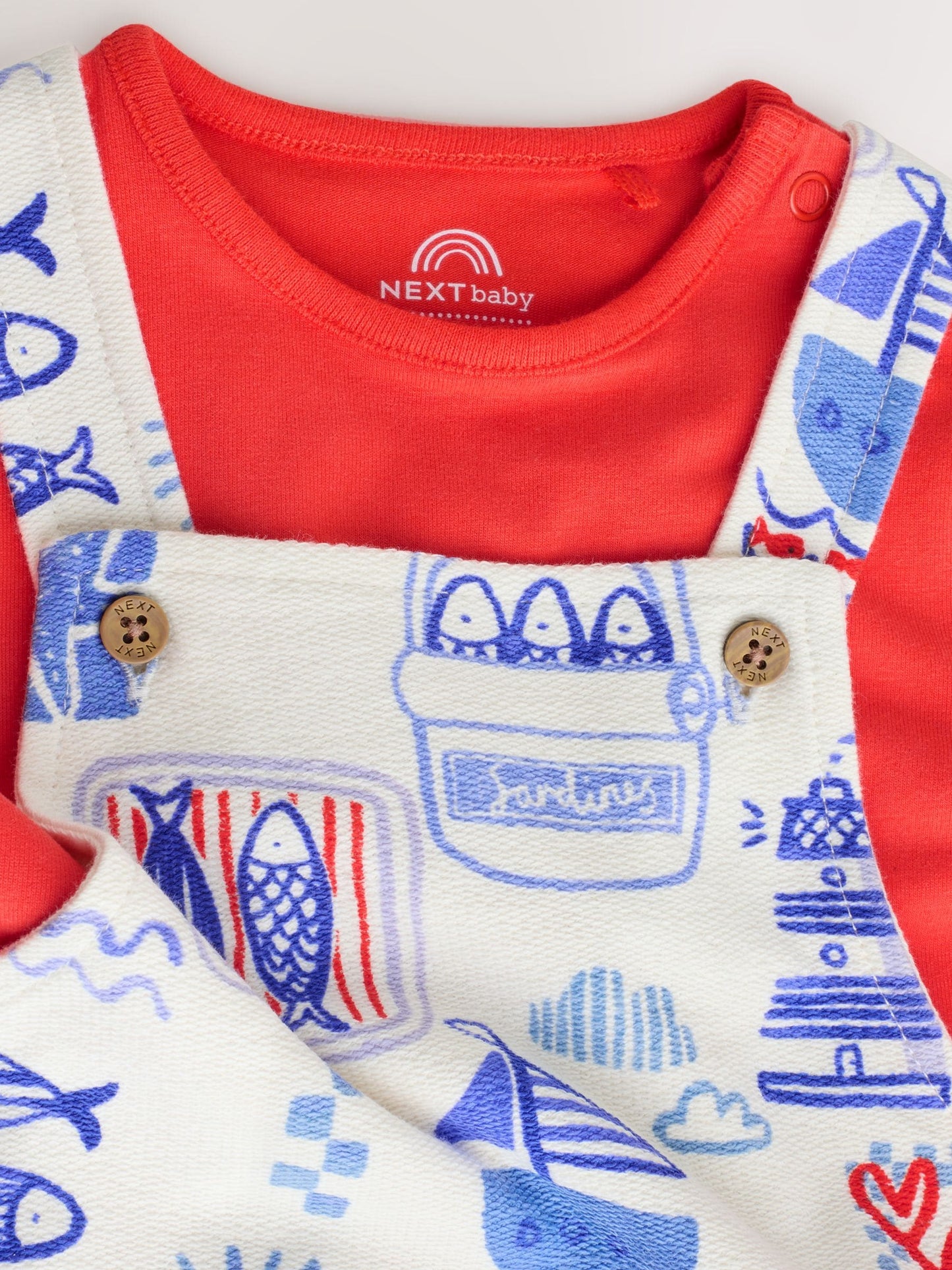 Red Nautical Jersey Dungarees and Bodysuit Baby Set (0mths-2yrs) image 6