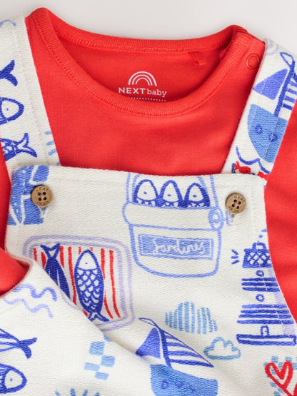Red Nautical Jersey Dungarees and Bodysuit Baby Set (0mths-2yrs) image 6