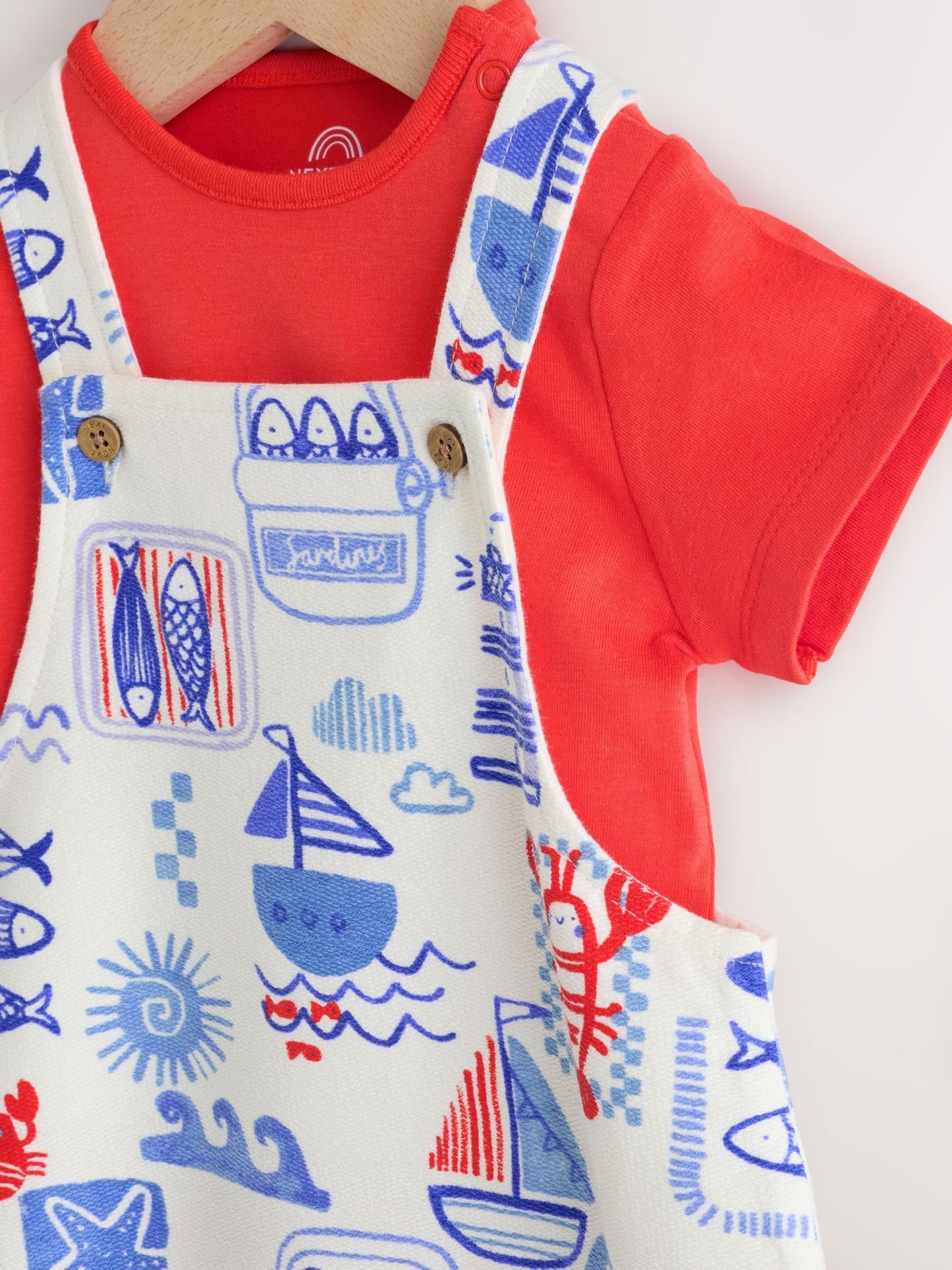 Red Nautical Jersey Dungarees and Bodysuit Baby Set (0mths-2yrs) image 7