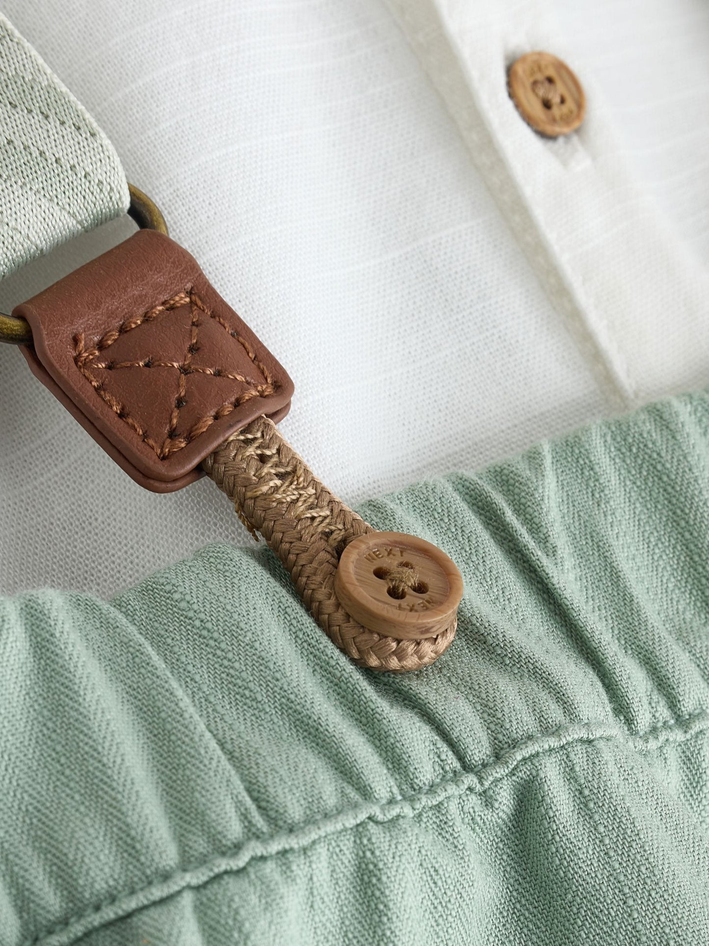 Sage Green Shirt Body Shorts and Braces Baby Set 3 Piece (0mths-2yrs) image 6