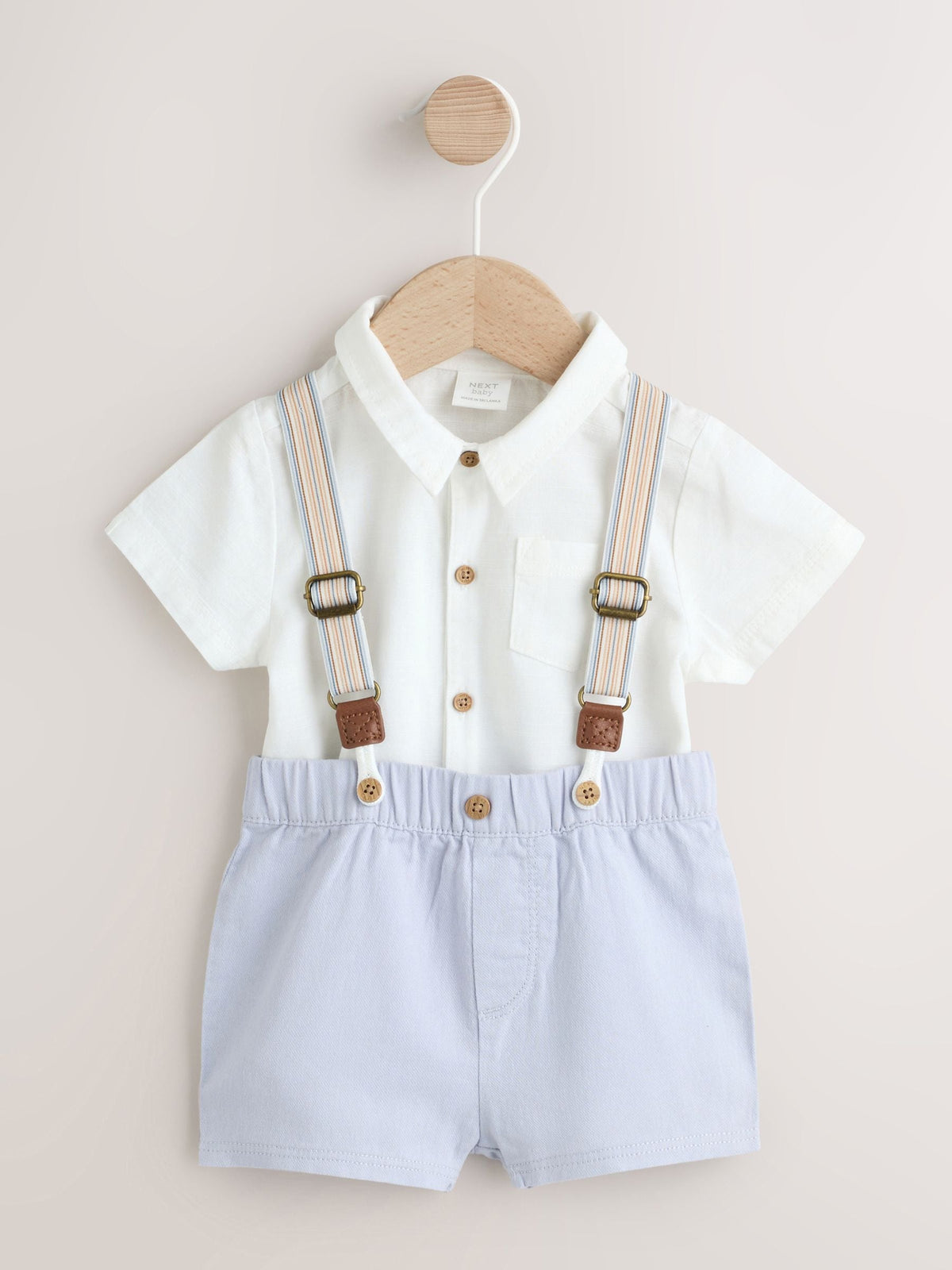 Dsiney Kidz - Blue Shirt Body Shorts and Braces Baby Set 3 Piece (0mths-2yrs) image 1