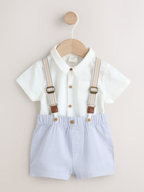Dsiney Kidz - Blue Shirt Body Shorts and Braces Baby Set 3 Piece (0mths-2yrs) image 1