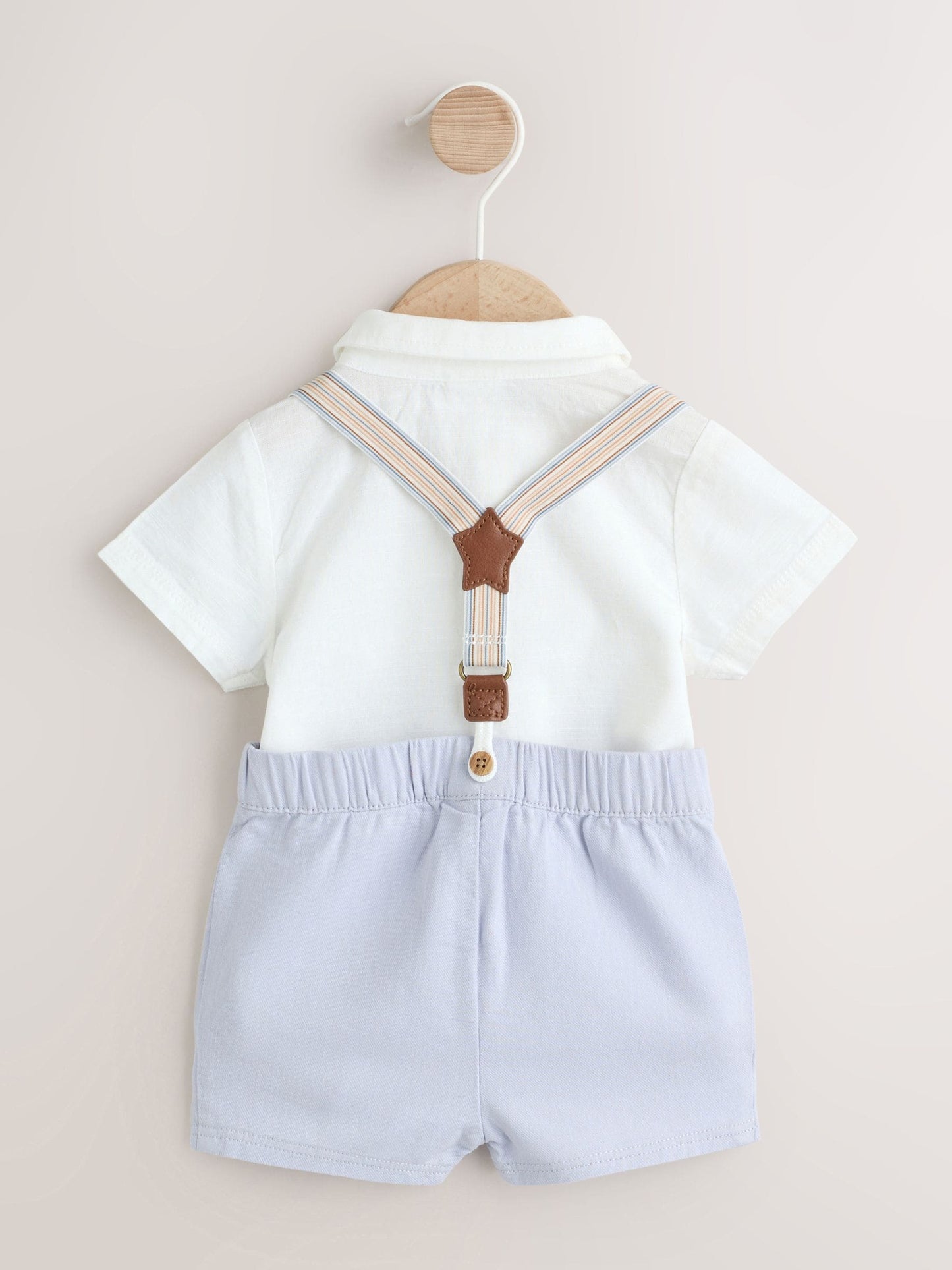 Blue Shirt Body Shorts and Braces Baby Set 3 Piece (0mths-2yrs) image 2