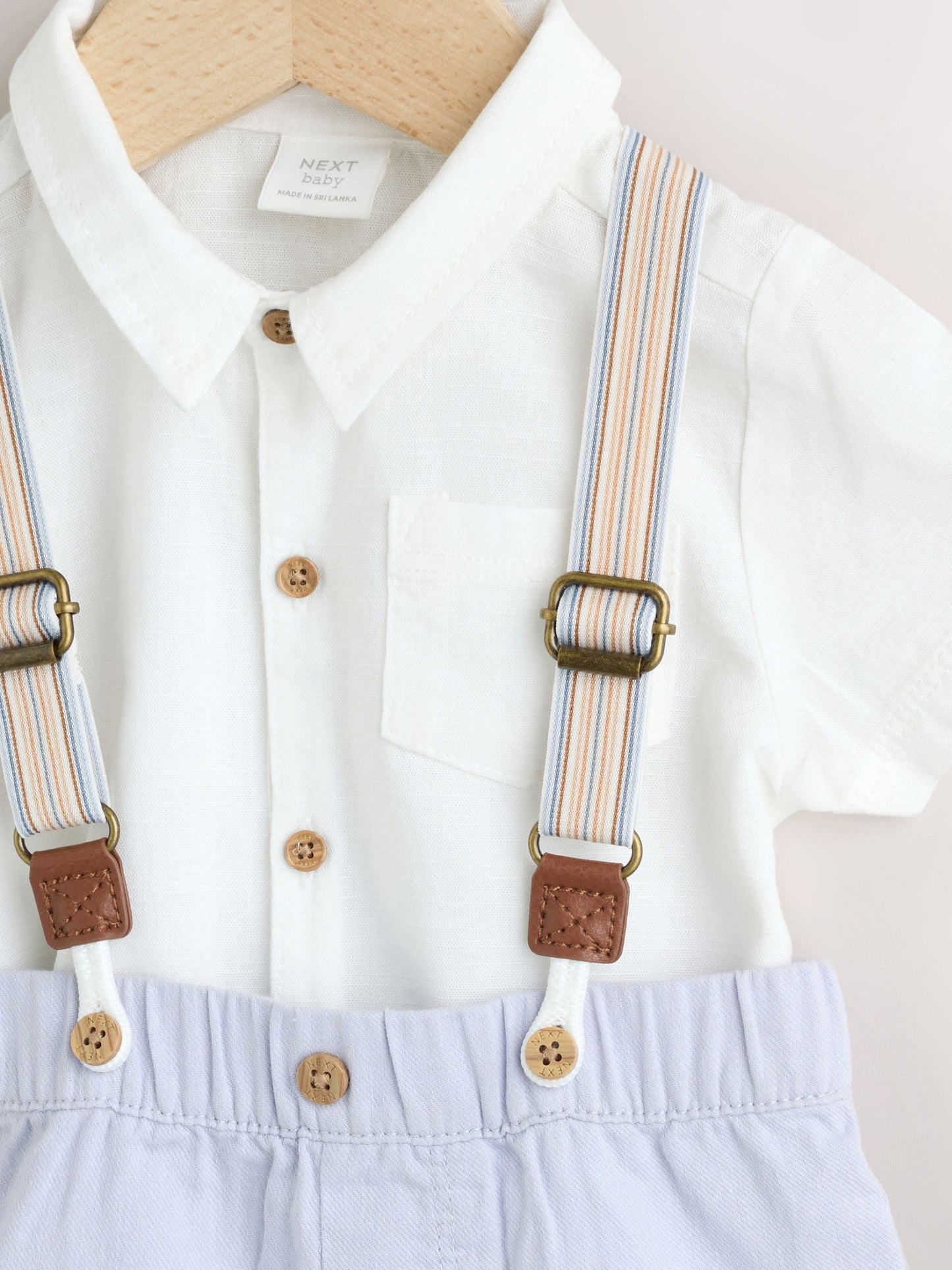 Blue Shirt Body Shorts and Braces Baby Set 3 Piece (0mths-2yrs) image 4