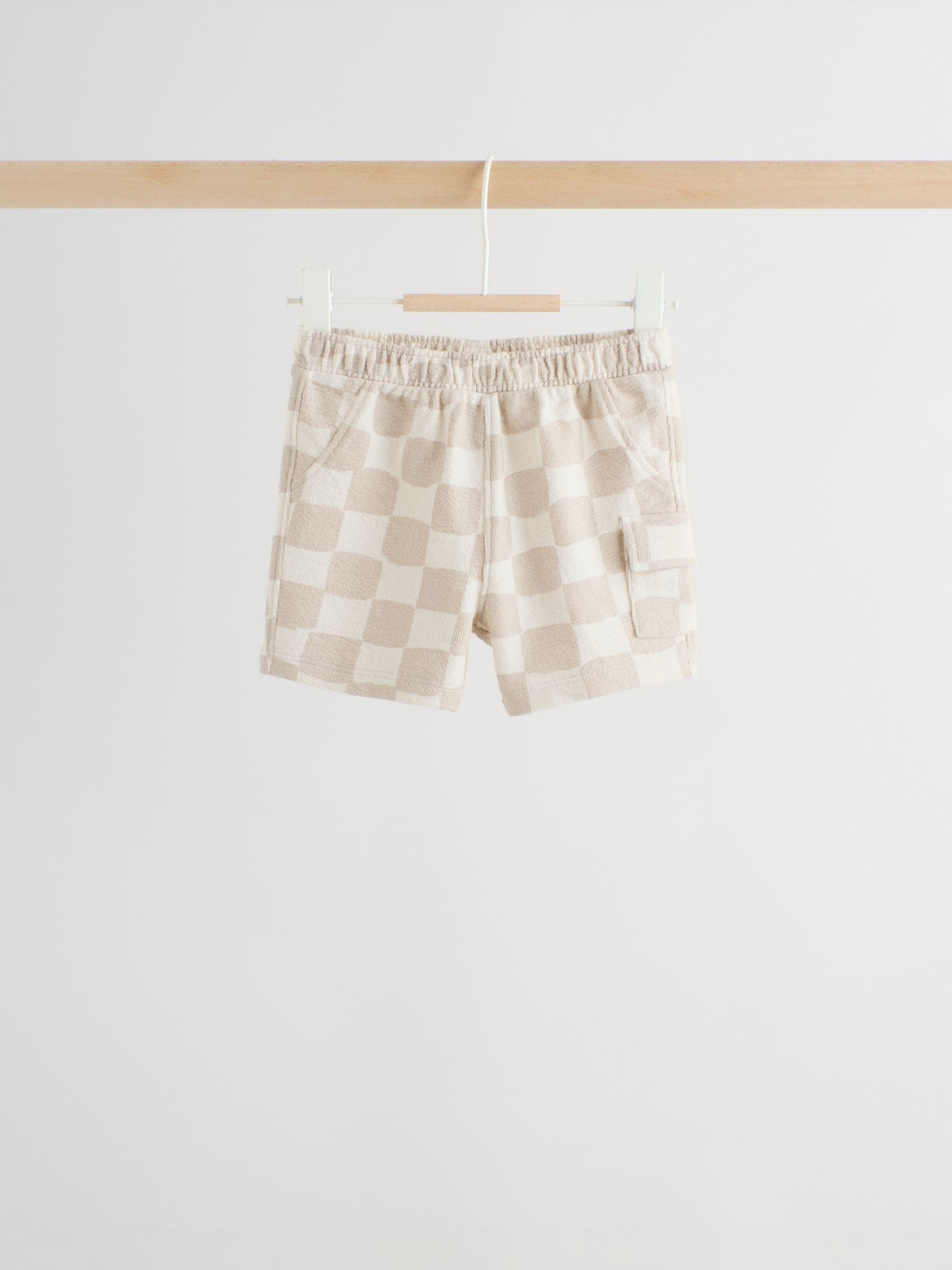 Dsiney Kidz - Grey/Neutral Checkeboard Jersey Baby Shorts 3 Pack (0mths-2yrs) image 2
