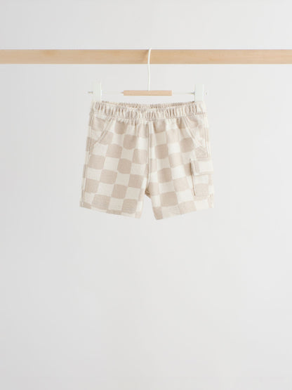 Dsiney Kidz - Grey/Neutral Checkeboard Jersey Baby Shorts 3 Pack (0mths-2yrs) image 2