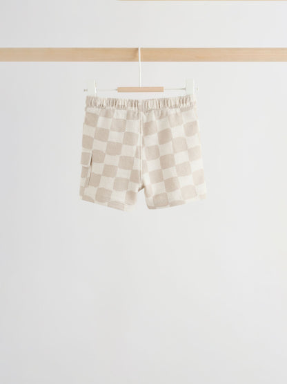 Dsiney Kidz - Grey/Neutral Checkeboard Jersey Baby Shorts 3 Pack (0mths-2yrs) image 6