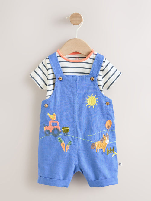 Blue Farm Dungarees And Bodysuit Baby Set (0mths-2yrs) image 1