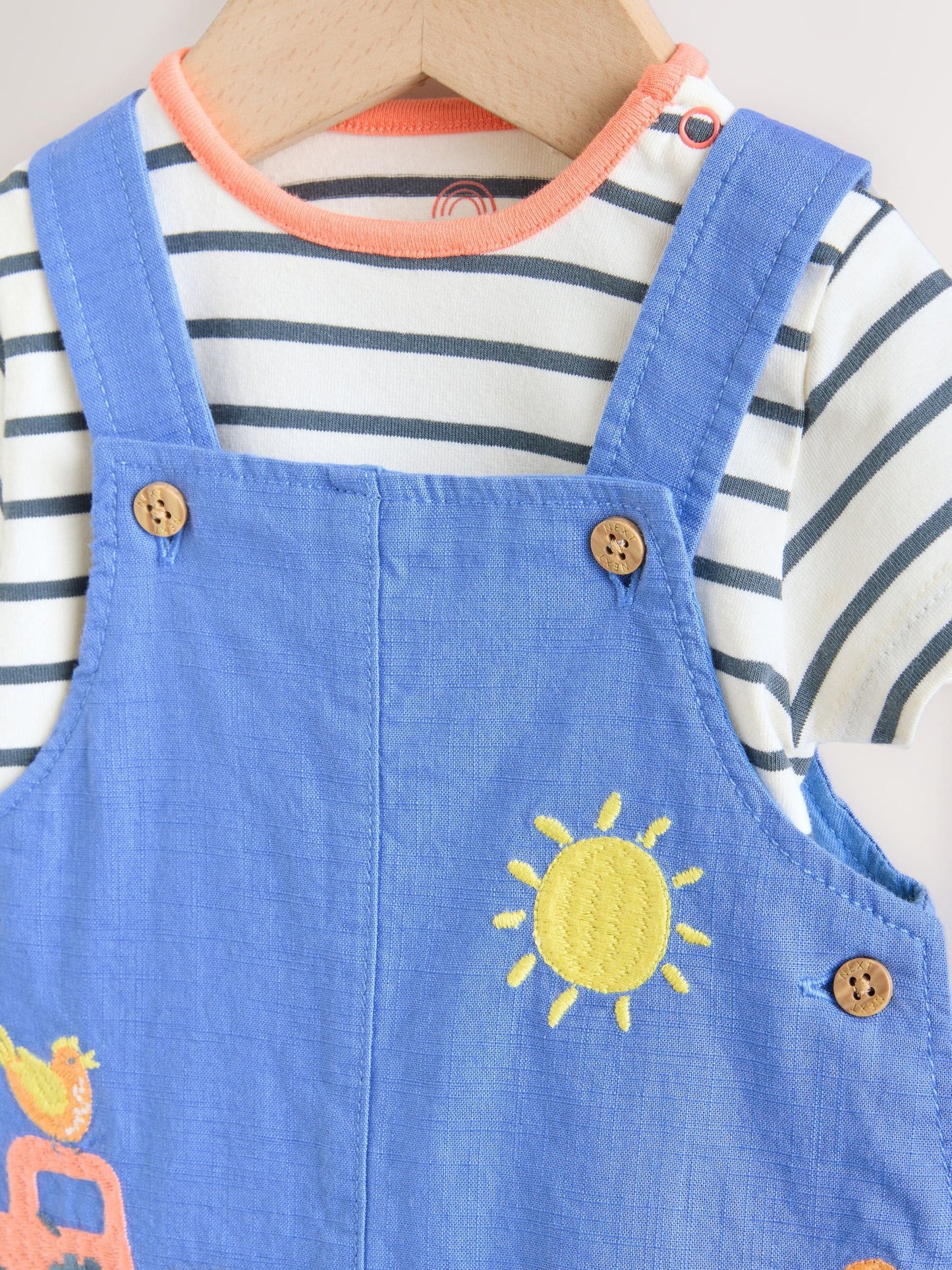 Blue Farm Dungarees And Bodysuit Baby Set (0mths-2yrs) image 4